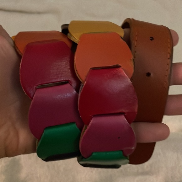 Multicolor Rainbow Loop Leather Belt - Picture 5 of 6